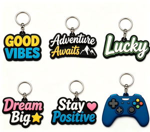 Wholesale Hot Sale High Quality Free Sample Customized Minimalist Cartoon <b>Keychain</b> Charms with Customized logo - Product Image 1