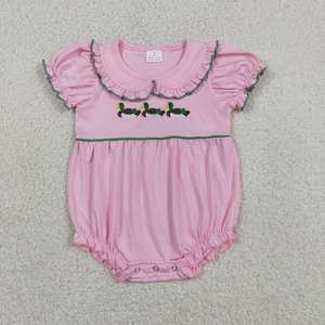 En stock: Pelele rosa con cuello de muñeca y bordado de pato para bebés y niñas pequeñas, ropa de boutique infantil al por mayor, precio de fábrica. - Product Image 4