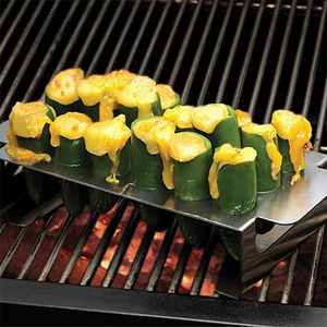 Rejilla para Asar Jalapeños <span class=keywords><strong>de</strong></span> 18 Orificios, Resistente, Antiadherente, con Descorazonador, para Ahumador <span class=keywords><strong>de</strong></span> Jardín y Barbacoa - Product Image 6