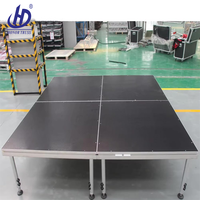 Plateforme de scène de danse portable haut de gamme pour mariages et fêtes, en verre trempé avec structure en alliage d'aluminium pour événements