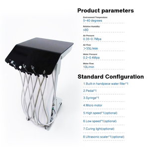 <span class=keywords><strong>Unit</strong></span>à Dentale Mobile con Compressore, Carrello Dentistico Portatile con Turbina e Sistema di Aspirazione - Product Image 6