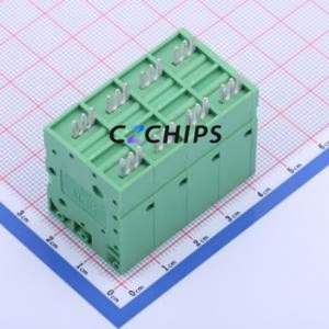 JL271V-10004G01 Spring Terminal Block Through hole Component (THT),P=10mm Connector 1x4P 10mm Green Through Hole - Product Image 2