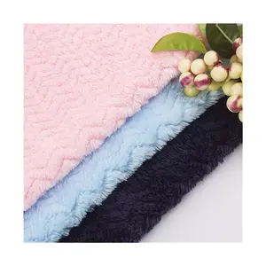 Latest Fashion Wave Design Fabric Different Colors Flannel Fleece For Blanket Sleepwear