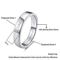 RINNTIN OEM & ODM Accessoires Bagues de Couple Mariage Argent Personnalisé 925 Bague Réglable 925 Bague en Argent Hommes Femmes