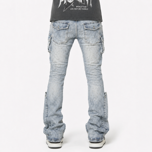 Pantalones <span class=keywords><strong>Vaqueros</strong></span> DiZNEW para Hombre, Estilo Gótico <span class=keywords><strong>con</strong></span> Cruz Metálica, Desgastados y <span class=keywords><strong>Rotos</strong></span>, Ropa Urbana, Fábrica BSCI, OEM - Product Image 2