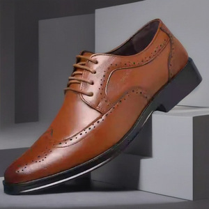 Scarpe Oxford Brogue <span class=keywords><strong>Bianche</strong></span> Premium da Uomo con Punta a Coda di Gabbiano, Suola in Gomma Confortevole, Fodera in PU, Antiscivolo, Allacciate, per Cerimonie - Product Image 3