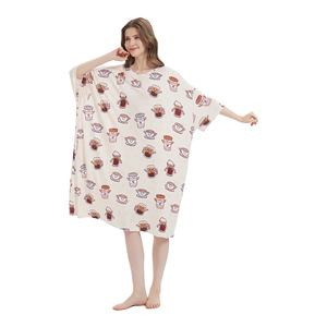 Manufacturer Plus Size Nightgown with Sleeves and Pocket Bamboo Sleep Tee Custom Oversized <strong>Tshirt</strong> Women - Product Image 3