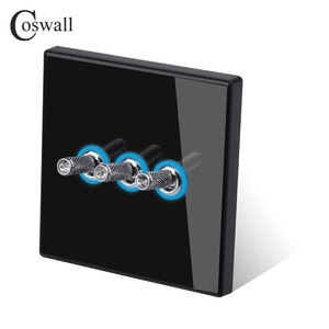 Thương Mại Nước Ngoài 86 Kính Màu Đen Chuyển Đổi Nút Chuyển Đổi Với Pha Lê Kim Cương LED Ánh Sáng Tường Chuyển Đổi Ổ Cắm Bộ - Product Image 1