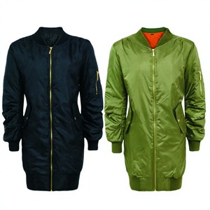 Vintage Quilted Satin <b>Waterproof</b> Reversible Women's Long Line Bomber <b>Jacket</b> Customizable - Product Image 4