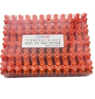 Bloc de jonction IGERCN de haute qualité 30A, 12 voies, basse tension, bande de distribution électrique en plastique rouge, matériau PA