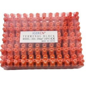 Bloc <span class=keywords><strong>de</strong></span> jonction IGERCN <span class=keywords><strong>de</strong></span> haute qualité 30A, 12 voies, basse tension, bande <span class=keywords><strong>de</strong></span> distribution électrique en plastique rouge, matériau PA - Product Image 4