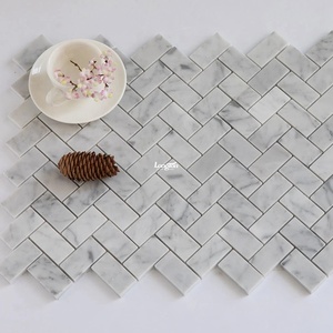 Mosaico de Chevron blanco Azulejo de mármol Baño Cocina Pared al aire libre Mosaico Mosaico de azulejos de China - Product Image 1
