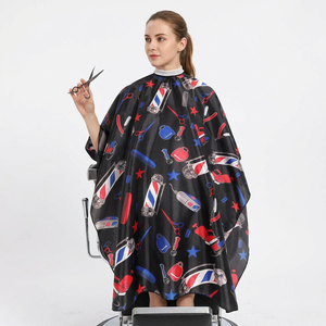 Muestra Gratuita, Venta al por Mayor de Fábrica, Delantal de Peluquero, Capa para Cortar el Cabello, Bata de Estilismo para Salón de Belleza, Poliéster - Product Image 4