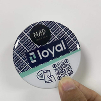 Autocollant NFC RFID programmable en PVC, carré ou rond, 100x100mm / 80x80mm, 13,56 MHz, pour menu de tablette et avis Google