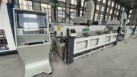 Machine de perçage et de fraisage CNC pour profilés aluminium OUWO 3200 mm avec table inclinable et magazine d'outils pour perçage de profilés UPVC et cuivre