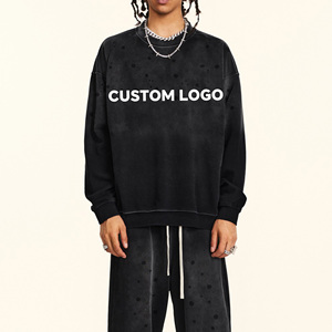 Sudadera de Cuello Redondo de Alta Calidad, Estilo Urbano, Corte Regular, para Hombre y Mujer, Informal, con Estampado, 100% Algodón, Resistente al Viento - Product Image 2