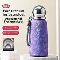 Nouvelle tasse thermos en titane pur, double paroi, isolation sous vide, antibactérienne, conservation de la fraîcheur, performance thermique 12-24h