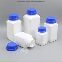 Bouteille chimique carrée en plastique HDPE AYEROXO CS01, 250 ml, 500 ml, 750 ml, 1000 ml, à large ouverture, avec bouchon inviolable