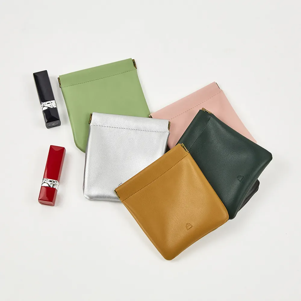 Wholesale portable pu leather lipstick pouch mini makeup pouch cosmetic beauty case women lipstick bag for purse