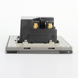 Thông minh khách sạn 86mm loại anh tiêu chuẩn đôi USB + 3 Pin ổ cắm màu xám 4mm dày kính ổ cắm - Product Image 6