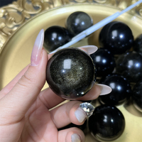 Prix de gros, sphère en obsidienne dorée polie à la main, sphère de cristal pour la guérison