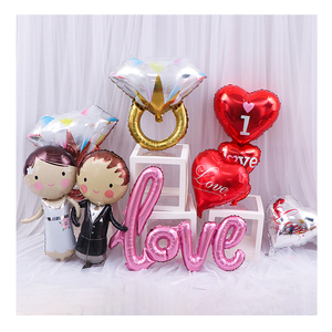 Vente en gros de ballons de la Saint-Valentin ballons en mylar en film d'aluminium ballons globos je t'aime amoureux du coeur ballons en feuille d'hélium - Product Image 2