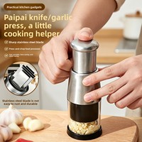 Presse-ail en acier inoxydable personnalisable, écraseur de gingembre et d'oignon, outil multifonctionnel pour la préparation de pâte de piment et d'ail, manuel