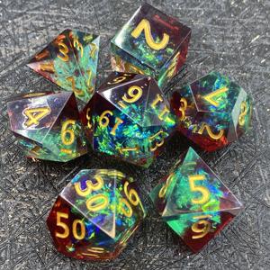 Ensemble de <span class=keywords><strong>d</strong></span>és Dnd à bords tranchants en résine personnalisés D4 D6 D20, <span class=keywords><strong>d</strong></span>és en vrac à cœur liquide, <span class=keywords><strong>d</strong></span>és en résine personnalisés pour jeux de rôle - Product Image 2
