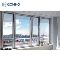 Fenêtres à persiennes verticales modernes GONHO en aluminium, à ouverture battante et inclinable, avec rupture de pont thermique et double vitrage isolant pour villa