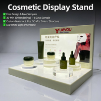 Exhibidor de Escritorio Acrílico Personalizado de 5 Niveles con LED, para Cosméticos de Belleza, Fácil de Montar, para Uso Comercial