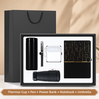 Coffret Cadeau d'Accueil d'Entreprise : Carnet Étoilé, Stylo, Gobelet Isotherme, Masseur Cervical, Parapluie, Batterie Externe – Commande en Gros Disponible