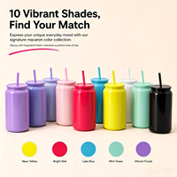 Gobelet isotherme Mason en acier inoxydable 304 brillant de 16 oz pour sublimation, avec couvercle à paille coloré, logo personnalisé, ODM