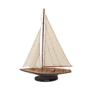 GIA NHIEN สำหรับตกแต่งบ้านและสำนักงาน โมเดลเรือยอชท์ Endeavour J-Class ทำจากไม้แฮนด์เมดระดับพรีเมียม ของสะสมเรือใบแข่งประวัติศาสตร์สำหรับตั้งโชว์ - Product Image 1