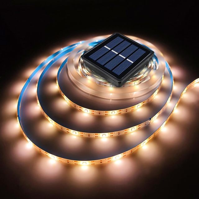 Solar 100LEDs 5M Light Strings Outdoor Waterproof IP65 Warm White Garden Decor Solar String Light