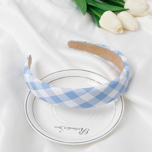 عصابة رأس كورية جنوبية ملونة بنمط الكلية، عصابة رأس أنيقة بنقشة مربعات للزفاف - Product Image 5