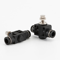 Raccord pneumatique réglable LSA / PSA / SA 4mm 6mm 8mm 10mm 12mm avec vanne de régulation de débit d'air et indicateur de vitesse