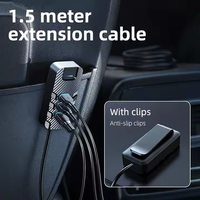 Chargeur de voiture universel rapide 6 en 1 66W avec 4 ports USB, 15W PD USB Type C, câble de charge rapide 1,5m, protection 5 en 1 OTP OVP PD 3.0