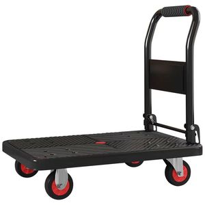 Chariot à main pliable à quatre roues avec 4 roues en PU, chariot de courses durable pour les courses et les déménagements - Product Image 2