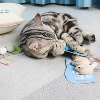 Ensemble de jouets à mâcher pour chat, trois souris en peluche réalistes, jouet pour chaton, chatnip, teaser, fournitures pour animaux de compagnie