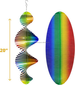 Molinillo de Viento Multicolor para Jardín, Molinillos de Viento Metálicos para Exteriores, Decoración Colgante Grande, Escultura de Viento 3D para Jardín - Product Image 2