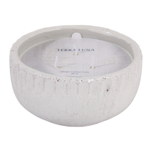 Candela a Colonna in Ceramica Terra Luna 35 Oz Profumata allo Zenzero Limone e Yuzu per Uso Interno ed Esterno - Product Image 1
