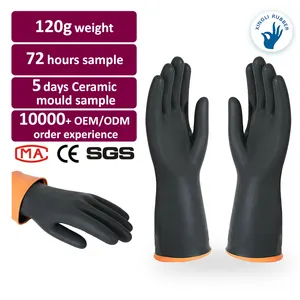 Factory-direct-sale 33cm extra long waterproof guantes unlined luvas cleaning protective 100% natural latex gloves