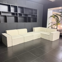 Ensemble de canapés modernes en rouleaux compressés, canapé en velours côtelé moderne en forme de bloc de tofu, canapé modulaire en éponge pleine compression