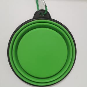 Mangkuk anjing silikon lipat portabel Logo kustom ramah lingkungan baskom anjing gantung rumah tangga untuk perlengkapan rumah minum luar ruangan polos - Product Image 5