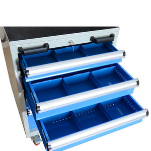 Boîte à outils robuste en métal et acier mobile à 5 tiroirs Design industriel moderne avec roues pour atelier et entrepôt OEM personnalisable - Product Image 3