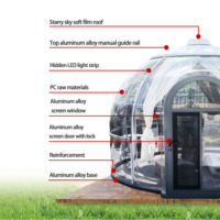 Tente en mousse de polycarbonate, tente dôme de glamping chaude, résistante au froid pour le camping en plein air en hiver