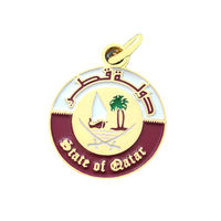 Qatar marron fête nationale carte drapeau vert luxe épinglette Badge épinglette avec carte de support