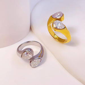 Luxury <b>Women</b> Classic Fashion Stainless Steel Antique Gold Plated <b>Statement</b> <b>Ring</b> Customizable Jewellery - Product Image 4