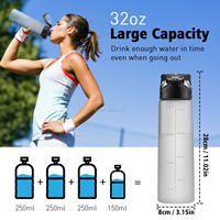 Bouteille d'eau de sport en plastique Tritan à paroi simple YAQI facile à transporter avec couvercle rabattable