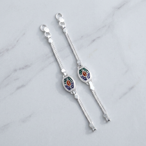 Bracelet ajustable en argent sterling pour nouveau-né, motif bébé porte-bonheur, tendance et élégant - Product Image 4